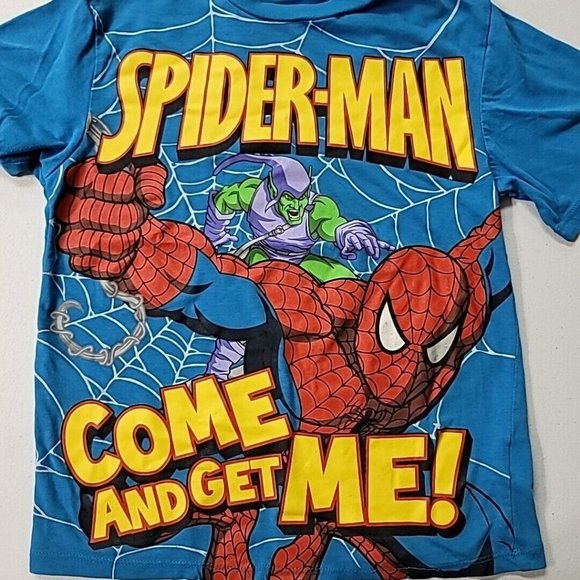 Marvel Spider-Man 2011 T-Shirt Green Goblin Come And Get Me Kids Size 6/7 - Picture 1 of 13